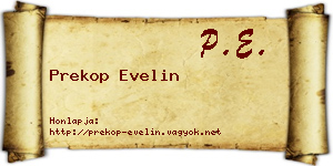 Prekop Evelin névjegykártya